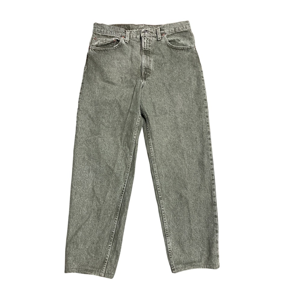 Vintage Levis 550 Relaxed Fit Tapered‎ Leg Jeans Olive Green USA Made 34x32 Mens